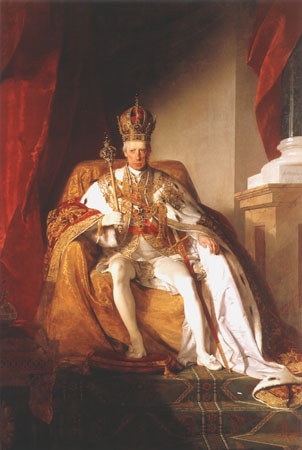 Emperor Franz L . of Austria in the coronation regalia from Friedrich von Amerling