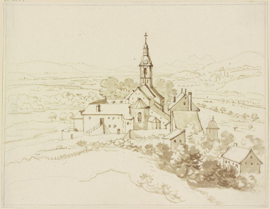 Blick auf eine Anhöhe mit der Stiftskirche Schönenwerd from Friedrich Wilhelm Hirt