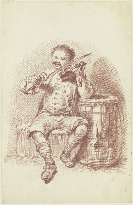Violinenspieler bei einem Faß sitzend from Friedrich Wilhelm Hirt