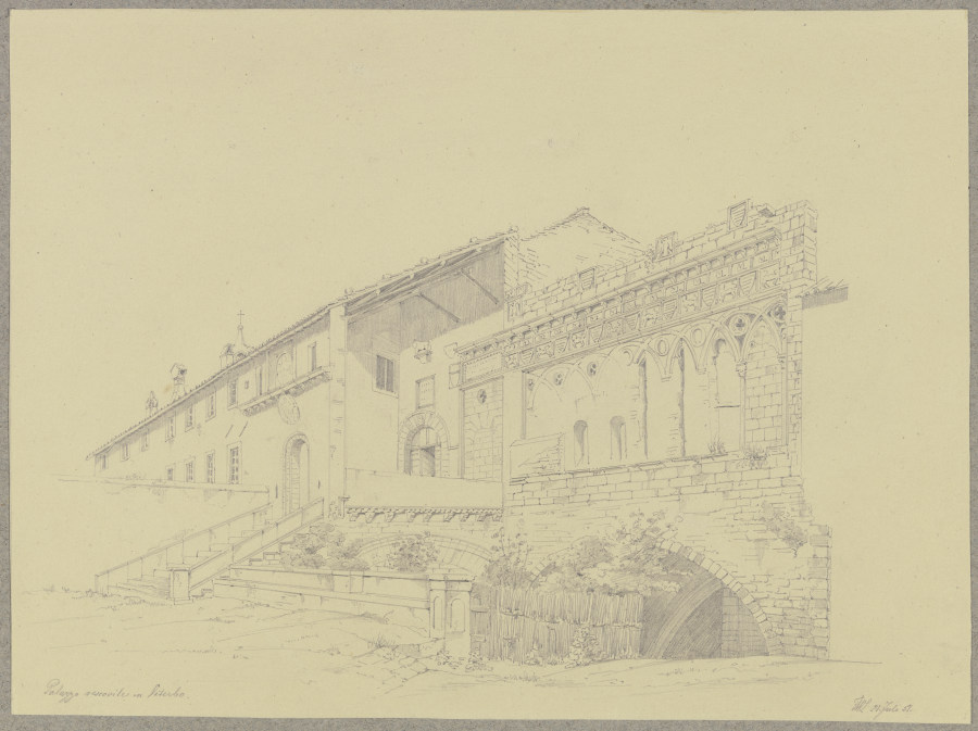 Der Palazzo vescovile in Viterbo from Friedrich Wilhelm Ludwig