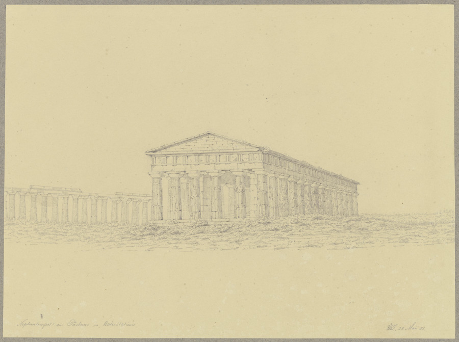 Der sogenannte Poseidontempel und das Heraion in Paestum from Friedrich Wilhelm Ludwig