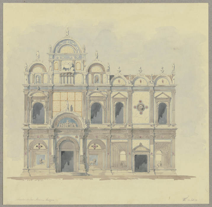 Fassade der Scuola Grande di San Marco in Venedig from Friedrich Wilhelm Ludwig