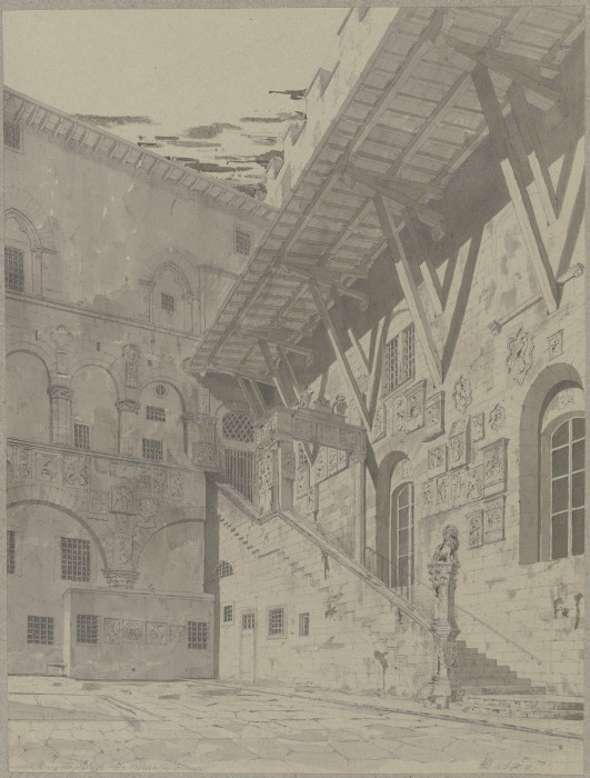 Hof des Bargello in Florenz from Friedrich Wilhelm Ludwig