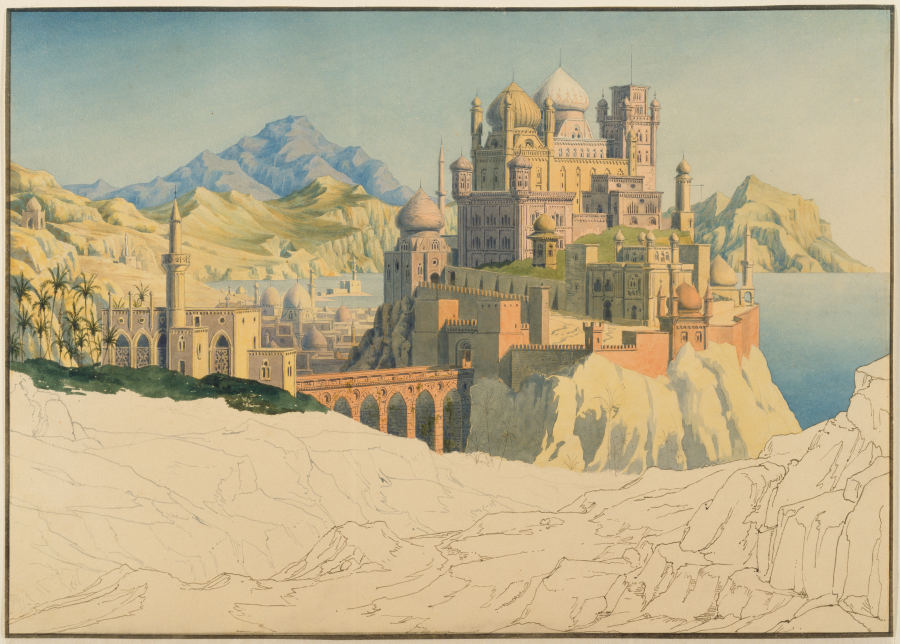 Vision of an Islamic City (étude de ville orientale imaginaire ? French) from Friedrich Maximilian Hessemer