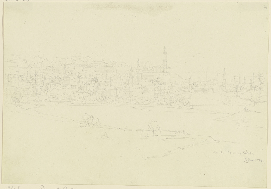View of Būlāq from Friedrich Maximilian Hessemer
