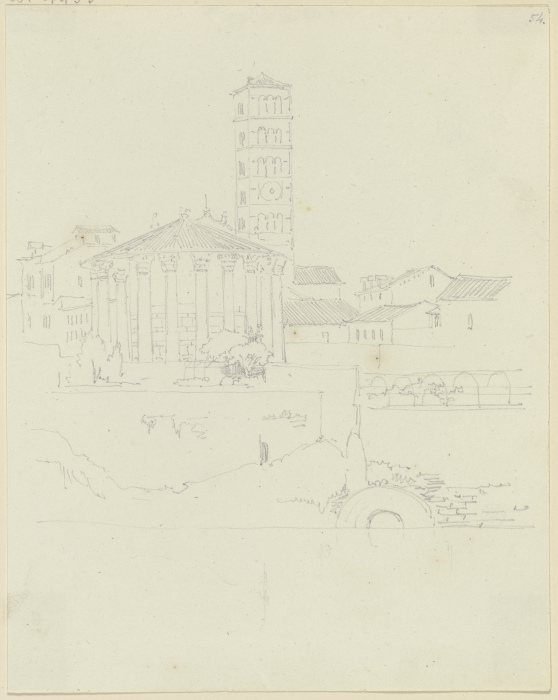 Der Tempio di Ercole Vincitore und S. Maria in Cosmedin in Rom from Friedrich Maximilian Hessemer