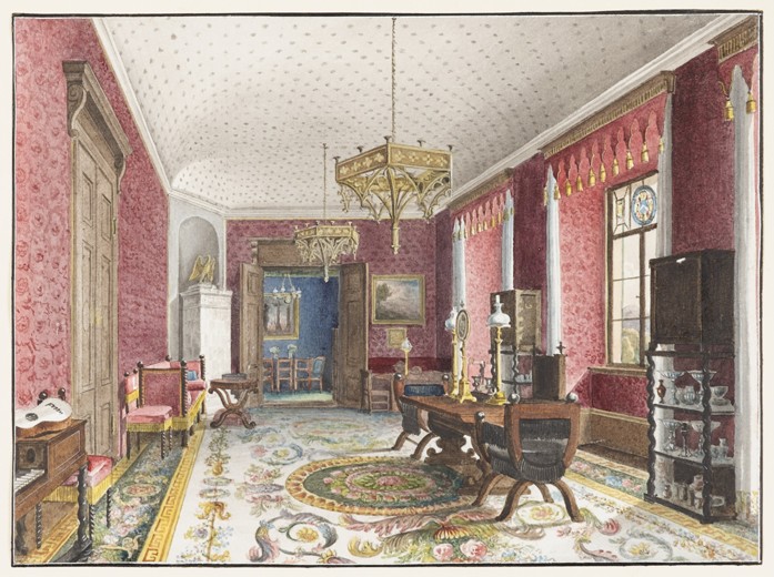 The Red Room, Schloss Fischbach from Friedrich Wilhelm Klose