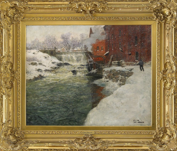 Canvas factory by the Aker River (Kristiania) from Frits Thaulow