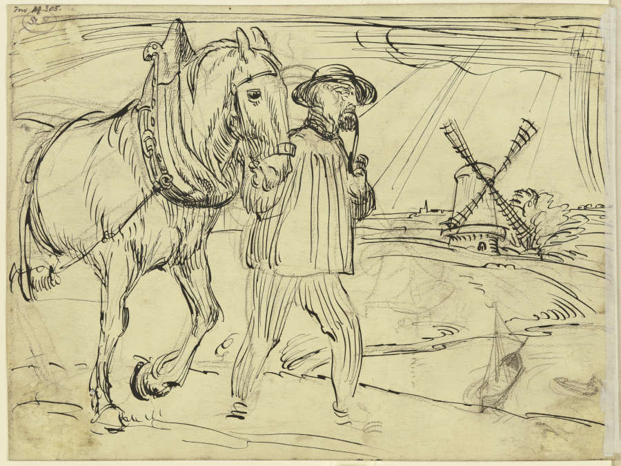 Man and horse from Fritz Boehle