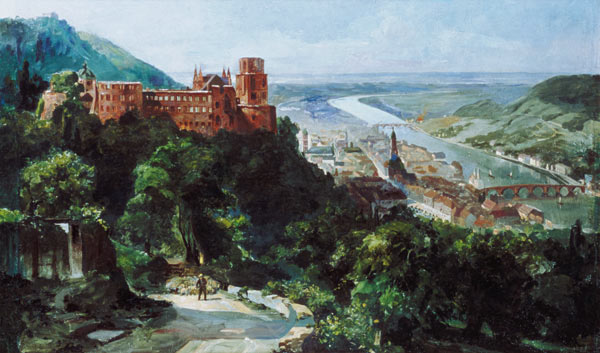 View of Heidelberg, c.1910 (oil on canvas)  from Fritz Genutat