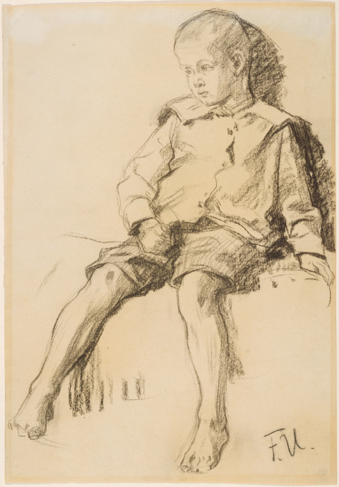 Sitzender Junge mit nackten Beinen from Fritz von Uhde