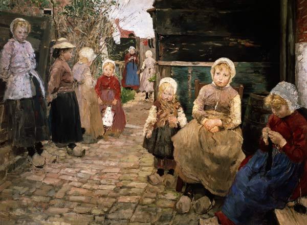 Fisherman children in Sandvoort. (Prestudy to the picture: The hurdy-gurdy man)