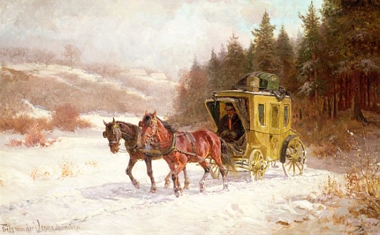 The Post Coach in the Snow from Fritz van der Venne