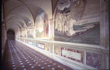 Corridor showing the Life of St. Benedict (fresco) from G. Signorelli