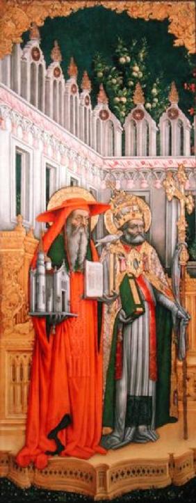 St. Jerome and St. Gregory, left panel from The Virgin Enthroned with Saints Jerome, Gregory, Ambros