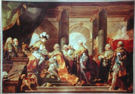 Louis XVI (1754-93) King of France, Receiving the Homage of the Knights of the Order of St. Esprit a from Gabriel-François Doyen