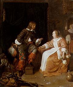 Girl and officer from Gabriel Metsu