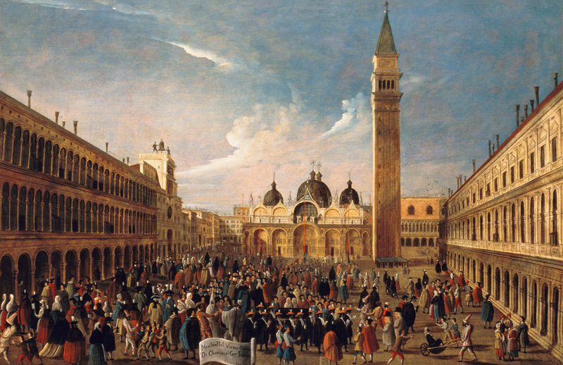 The Last Day of the Carnival, St. Mark's Square, Venice from Gabriele Bella