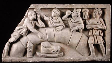 Relief depicting a funerary meal from Gallo-Roman