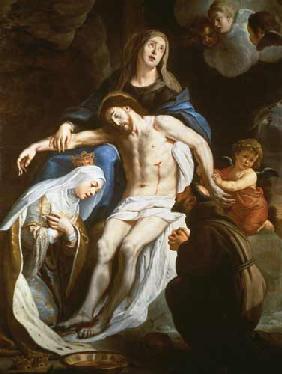 Pieta with St. Francis of Assisi (c.1181-1226) and St. Elizabeth of Hungary (1207-31)