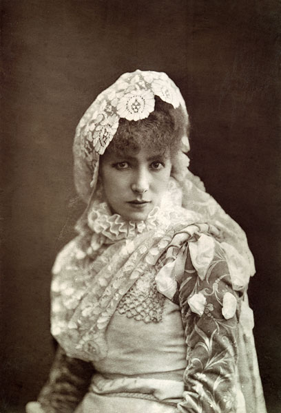 Sarah Bernhardt (1844-1923) in the role of Marion Delorme at the Porte Saint-Martin Theatre (b/w pho from Gaspard Felix Tournachon Nadar