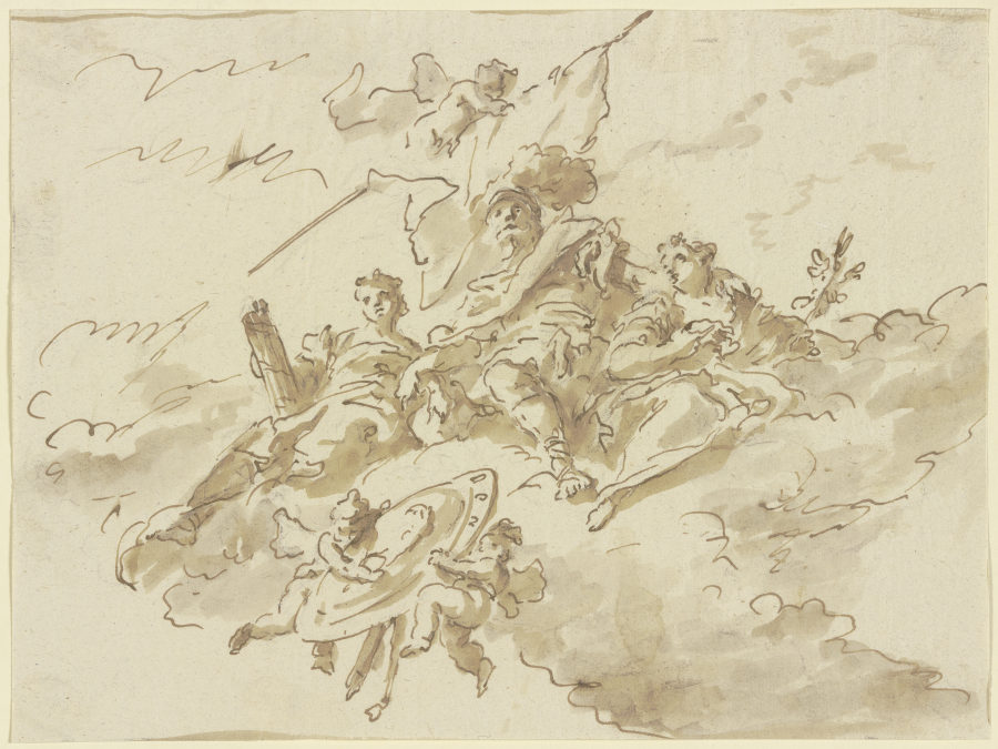 Allegorische Figurengruppe auf Wolken from Gaspare Diziani