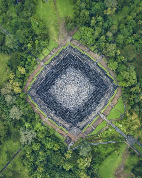 Bird Eye View of Borobudur Temple from Gatot Herliyanto