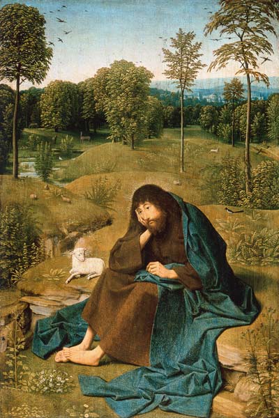 Sitting in a landscape for Johannes of the Täufer. from Geertgen tot Sint Jans