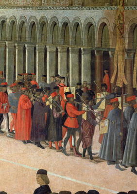 Musicians, detail from the Procession of the Cross in St. Mark's Square, 1496 (oil on canvas) (detai from Gentile Bellini