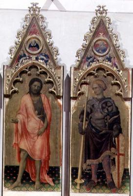 Two saints from the Quaratesi Polyptych: St. John the Baptist and St. George 1425 (tempera on panel) from Gentile da Fabriano