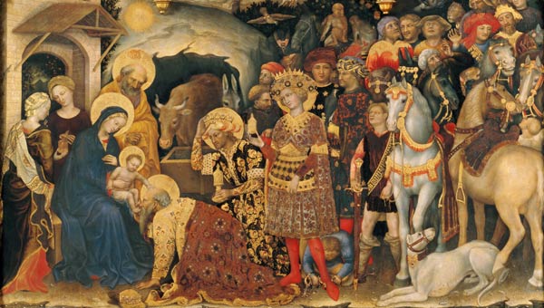 Adoration of the Magi (altarpiece) (detail of 29414) from Gentile da Fabriano