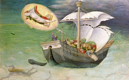St. Nicholas Saves a Ship from Wreckage, predella panel from the Quaratesi Altarpiece from Gentile da Fabriano