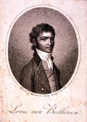 Portrait of Louis van Beethoven (1712-73) engraved by Johann Joseph Neidl (1776-1832)