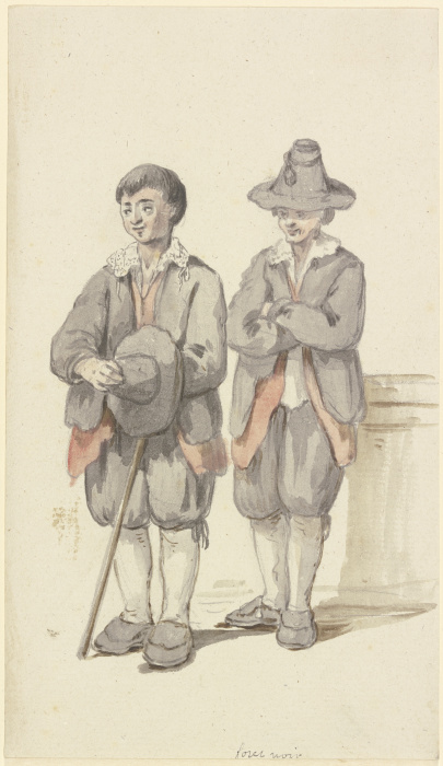 Zwei junge Schwarzwaldbauern, beide von vorne from Georg Melchior Kraus