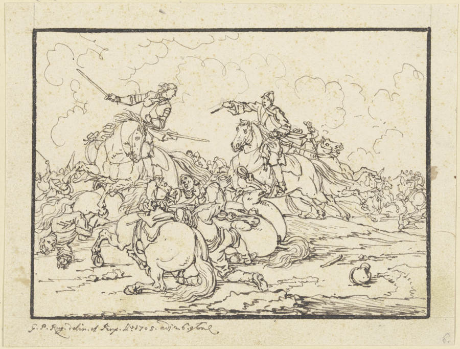 Equestrian combat from Georg Philipp Rugendas d. Ä.