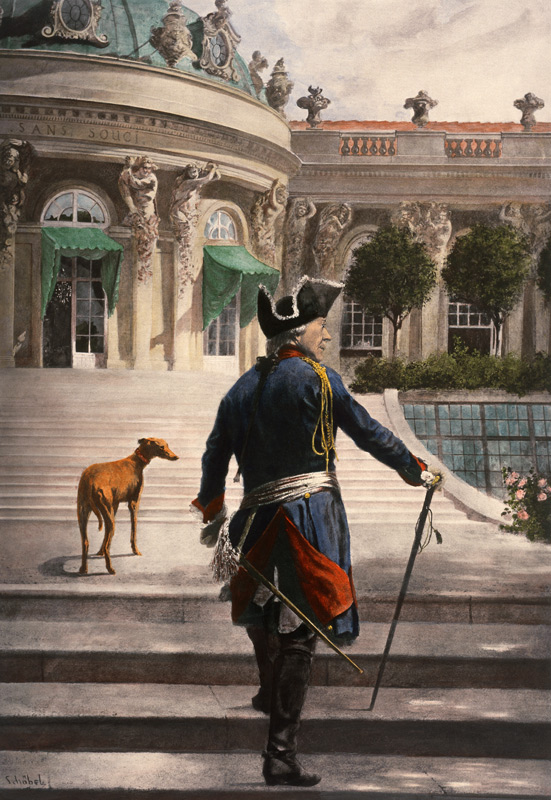Der Alte Fritz mit seinem Windspiel auf den Terrassen von Sanssouci. from Georg Schöbel