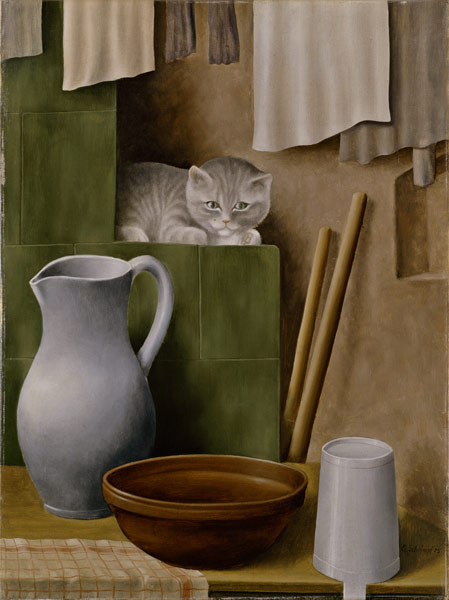 Quiet life with cat from Georg Schrimpf