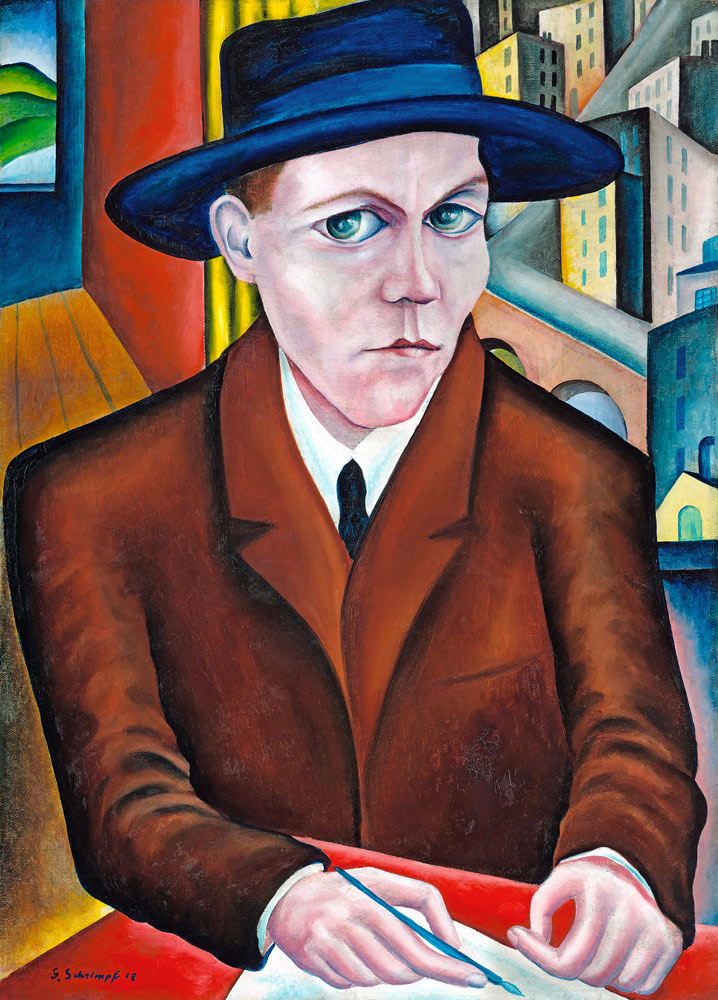 Portrait of Oskar Maria Graf from Georg Schrimpf