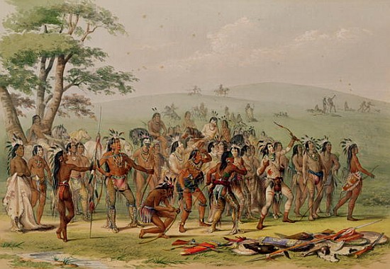 Mandan Archery Contest, c.1832 from George Catlin