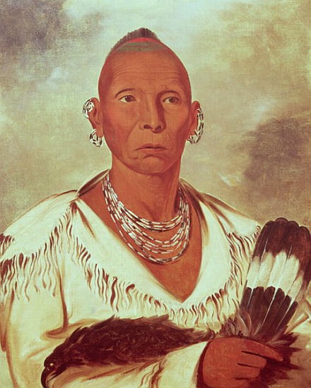 Portrait of Black Hawk, Indian Chief from George Catlin