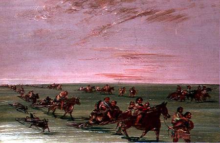 Red Indians using the Travois from George Catlin