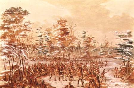 De Tonty Suing for Peace in the Iroquois Village in January 1680 from George Catlin