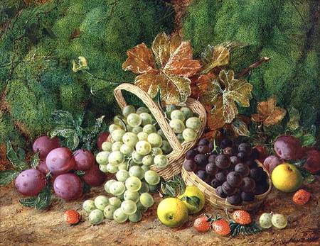 Still Life with Plums, Apples and Baskets of Grapes from George Clare