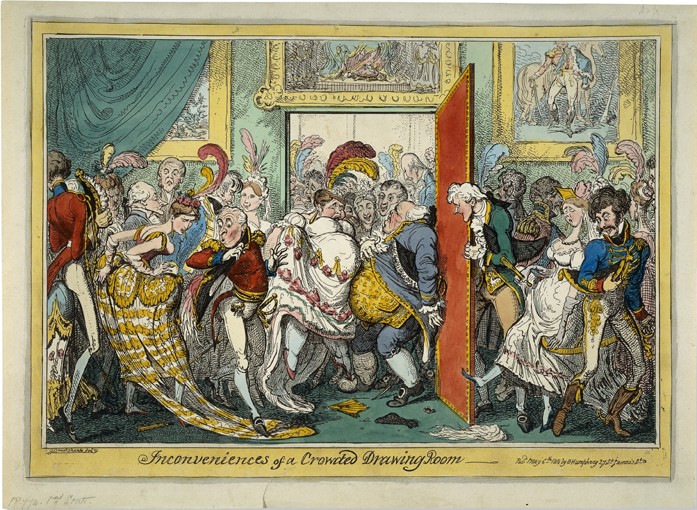 The Inconveniences of a Crowded Drawing Room from George Cruikshank