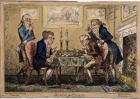 Game of Chess, published by H. Humphrey, London (coloured etching)