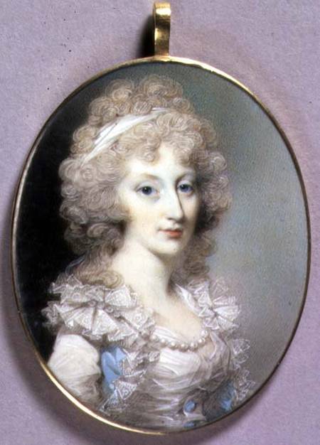Portrait Miniature of Elizabeth Blunt (b.c.1766) c.1796-1800 (w/c on ivory) from George Engleheart