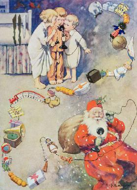 "Hullo Santa!" from Blackies Childrens Annual, Nineteenth Year Book (book illustration)