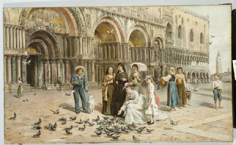 Tauben auf dem Markusplatz in Venedig from George Goodwin Kilburne