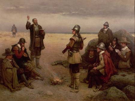 The Landing of the Pilgrim Fathers from George Henry Boughton