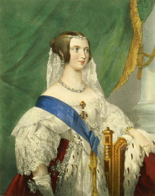 Her Most Gracious Majesty, Queen Victoria (1819-1901) engraved by James Henry Lynch (fl.1815-68) (li from George Howard